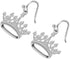 Sterling Silver Round Cubic Zirconia Crown Dangle Earrings for Women Queen Jewelry Mothers Day Gifts for Mom Valentines Christmas Birthday Jewelry...
