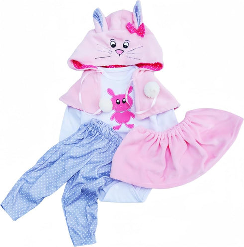 Reborn Baby Dolls Clothes Cute Rabbit Outfits Suitable for 19-24inch Newborn Reborn Baby Doll Girl Clothes Accessories 4 Pieces Set Baby Clothing ...