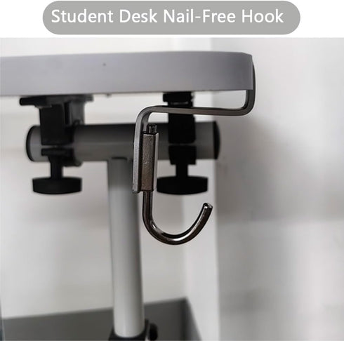 2 Pcs Desk Hook, Student Desktop Nail-Free Hook, Table Hook for Schoolbag, Space Aluminium Alloy, Hanger Hooks for Bag Purse Clothes Backpack Hold...