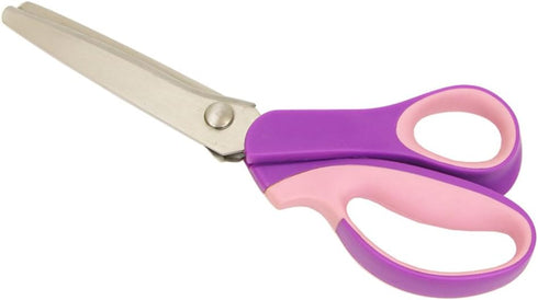 Pinking Shears for Fabric, Stainless Steel Handled Professional Dressmaking Sewing Scissors Zig Zag Fabric Craft Scissors 9.3 inch Scalloped (Purp...