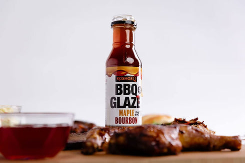 Kosmos Q Maple Bourbon BBQ Glaze - 15.5 Oz Bottle for Sticky & Flavorful Barbecue - Thick BBQ Glaze for Competition Ready Mouth-Watering Meat (Map...
