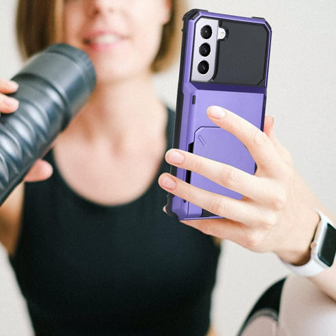 Wallet Case for Samsung Galaxy S22 with 4 Card Credit Card Holder Slot Shockproof Cover Hybrid Heavy Duty Protection Armor Phone Case Compatible w...