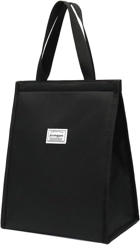 FUXINGYAO Lunch Bag, Reusable Lunch Tote, Lunch Box for Adult Women Men, Insulated Bag Applies to Work, Beach or Travel(Black)...