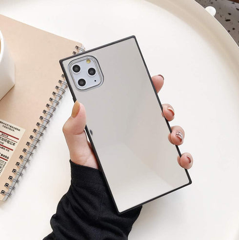 YTanazing for iPhone 11 Pro Mirror Case, Luxury Glass Glossy Rectangle Mirror Shockproof Smooth Hard Case with Soft Silicone Bumper TPU Frame for ...