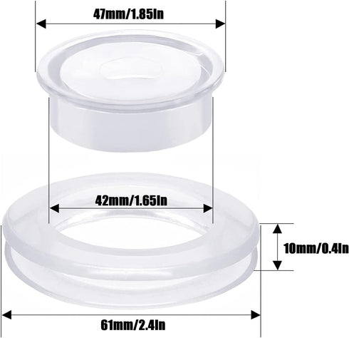 Cinvo 3 Set Umbrella Hole Ring Plug 2 Inch Patio Table Hole Ring with Cap Transparent Silicone Ring for Standard Table Hole Replacement (3 Hole Ri...