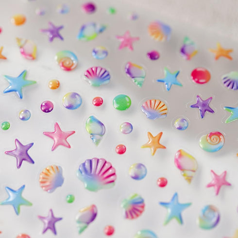 5D Summer Nail Art Stickers, 5D Embossed Ocean Nail Decals Seashell Starfish Whelks Ocean Summer Nail Art Supplies Luxurious Summer Nail Design fo...