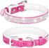 Rhinestone Dog Collar, Cute Dazzling Sparkling Leather Dog Cat Rhinestone Collar Crystal Diamond Pet Dog Puppy Collar (M:27-35CM, Hot Pink-1)...