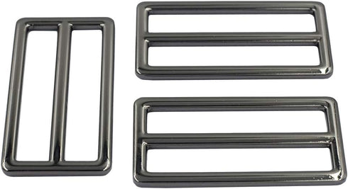 DGOL 2 inch Slider Webbing Strap Tri Glide Buckles Zinc Alloy Tri-glide Buttons Fasteners 10pcs (GUNMETAL)...