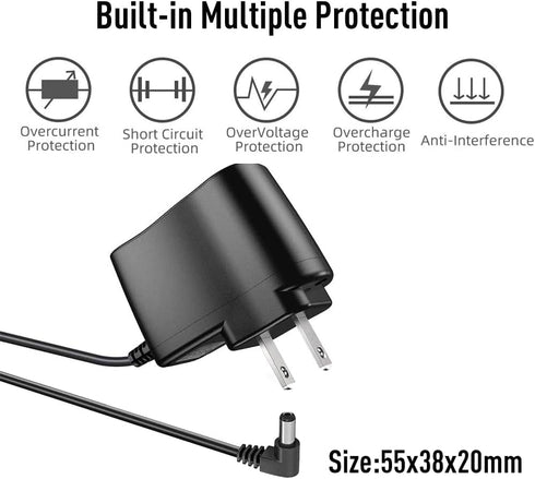 6V AC Power Adapter for iTouchless Automatic Sensor Trash Cans 2.5 to 23 Gallon, 6.6Ft Long Power Cord Supply for Stainless Steel Trash Can NX SX ...
