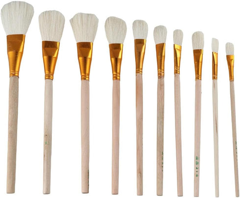 10Pcs Gilding Brush Set Goat Hair Paint Brush Sweep Mop Metallic Foil Flakes Paint Brushes for Art Crafts Supplies...