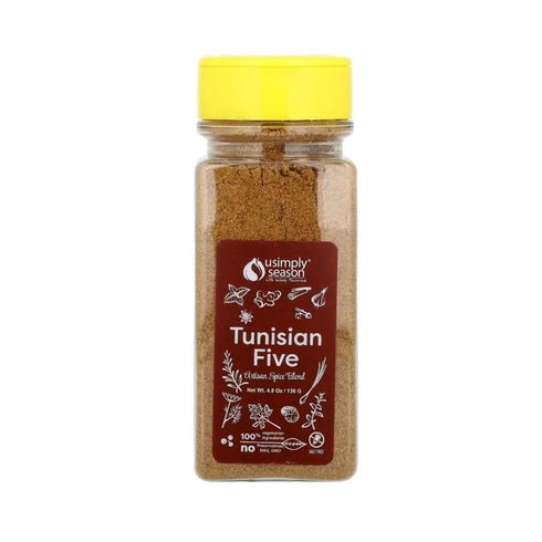 USimplySeason Tunisian Five Spice Blend, Qalat Daqqa, North African Seasoning - Authentic Middle Eastern Spice Mix, 4.8 oz Jar - Vegan, Non-GMO, S...