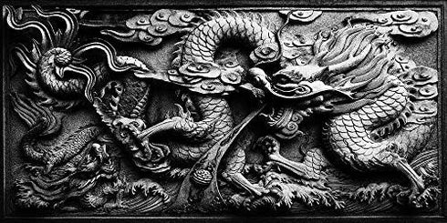 Dragon Relief Aquarium Background Poster PVC Fish Tank Decorations Landscape (24" x 12"/ 61 x 30cm)...