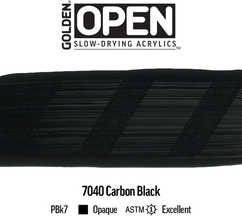 OPEN Slow-Drying Acrylics by GOLDEN, Carbon Black, 2 fl oz. tube, Professional Acrylic Paint, Opaque...