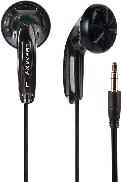 Kinboofi KBEAR Stellar Lightweight Stereo Earbud Headphones, Classic Style Earbud Black Earphone Wired Headset (Clear Black NO Mic)…......