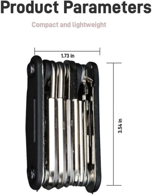 Bike Tool Kit, 13 in 1 Bike Multitool, Bike Repair Tool Kit, Includes 6 Hex Wrenches in Different Sizes, Suitable for Most Bicycles...