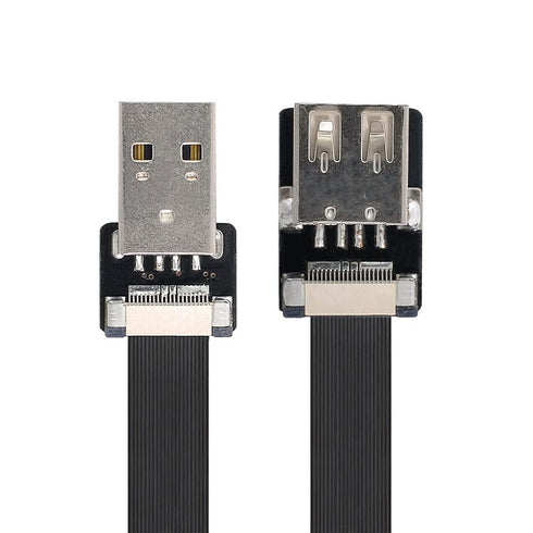 Xiwai 2.0M USB 2.0 Type-A Male to Female Extension Data Flat Slim FPC Cable for FPV & Disk & Scanner & Printer...