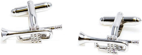 MRCUFF Trumpet Jazz Music Pair Cufflinks in a Presentation Gift Box & Polishing Cloth...
