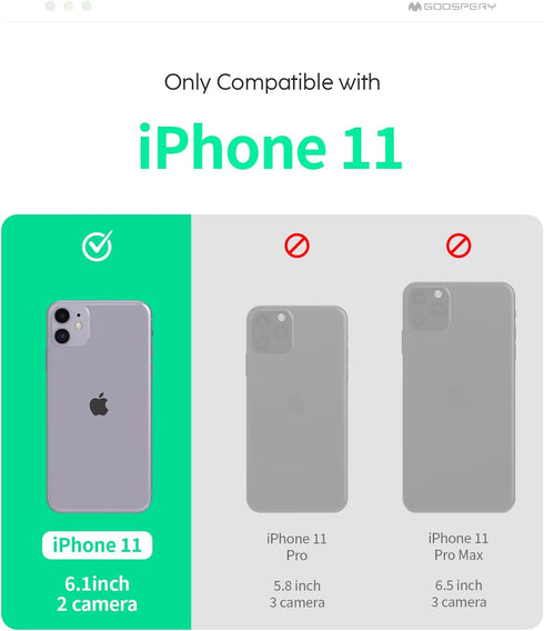 GOOSPERY Magnetic Door Bumper Compatible with iPhone 11, Wallet Case with Card Holder, Protective Dual Layer Bumper Phone Case - Black...