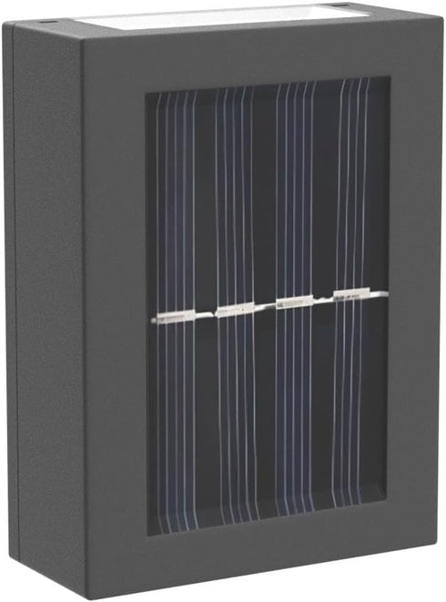 CALIDAKA 2 Pack LED Solar Wall Light, Up and down Outdoor Security Wall Lamps, IP65 Waterproof Solar Outdoor Lights, Solar Fence Lights LED Solar ...