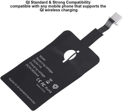 Charging Receiver, 5V 1000mAh Charger Adapter, Plug and Play Fast Charging Receiver Module for Android for iOS Phone (Type-c)...