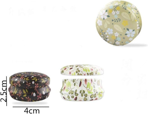 Candy Tins Jars Colorful Flower Metal Tin with Lid Empty Round Metal Storage Tin Cans Jars Containers Travel Storage Tins,for Making Candles Candy...