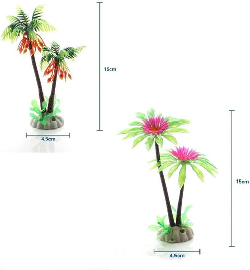 1Pc Mini Coconut Palm Tree,Aquatic Water Weeds Artificial Aquarium Plants Fish Tank Water Plant Grass Ornament for Fish Tank Decor Aquarium Décor...