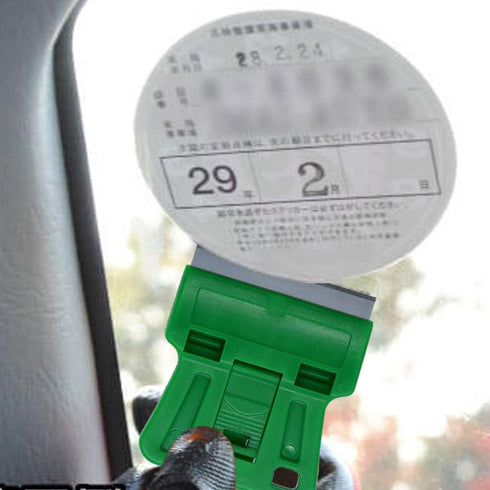 1.5 inches High Visibility Mini Razor Blade Scraper Glass Scraper Green Paint Window Scraper With 5 Metal Scraper Razor Blades 5 Dual Plastic Doub...