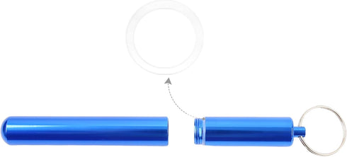 5Pcs Aluminum Alloy Container with Keychain, 4.33 x 0.55 x 0.55 Inches Pocket Waterproof Metal Storage Holder Case...