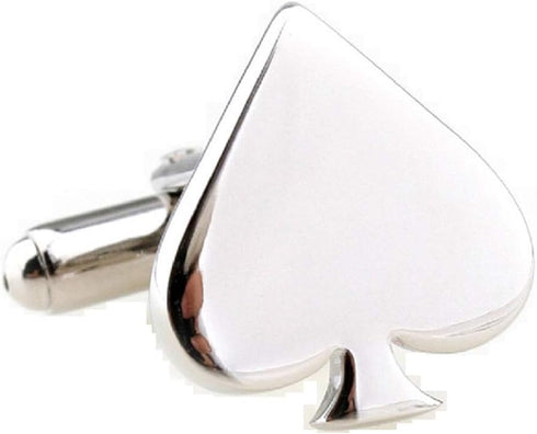 Spade Spades Playing Cards Poker Pair Cufflinks in a Presentation Gift Box & Polishing Cloth...