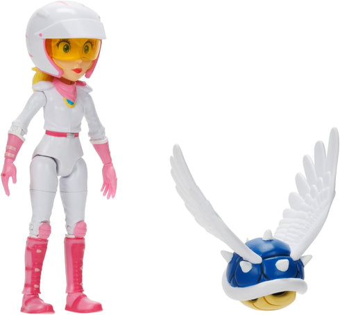 THE SUPER MARIO BROS. MOVIE 5 Inch Action Figure Series 2 Peach Figure in Motorcycle Outfit with Spiny Blue Shell...