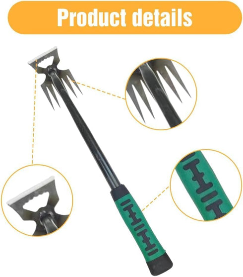 Horticultural Hand Weeder Tool, Manganese Steel Weeder Dual-Purpose Weeder Gardening Tool, Suitable for Yard, Farm, Garden Weeding and Planting Mu...