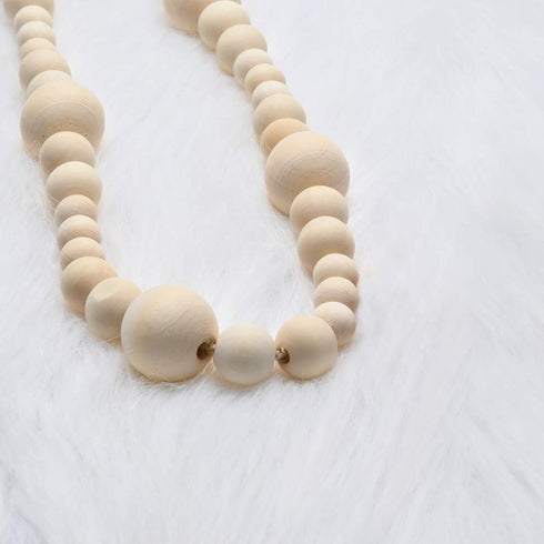 2PCS 86in Christmas Wood Bead Garland, Creative Wooden Garland for Valentine's Day Decor, Farmhouse Wall Home Rustic Country Natural Holiday Decor...