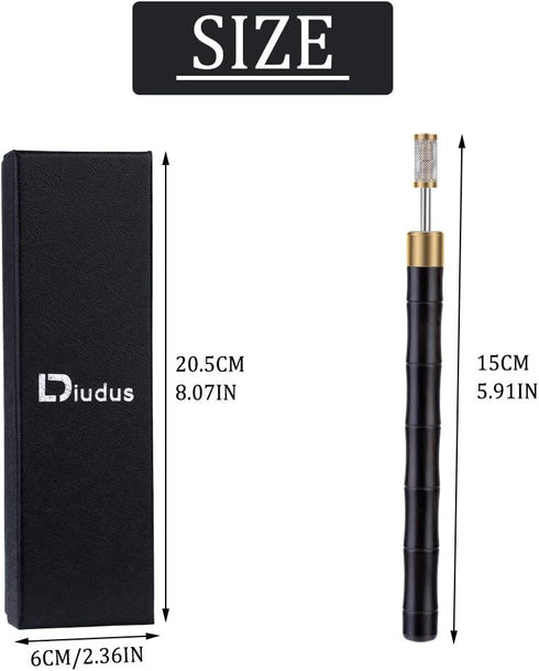 DIUDUS Leather Edge Dye Pen Edge Dye Roller Pen Wood Handle Stainless Steel Top Edge Dye Roller Oil Pen, Leather Edge Painting Roller Tools for Le...