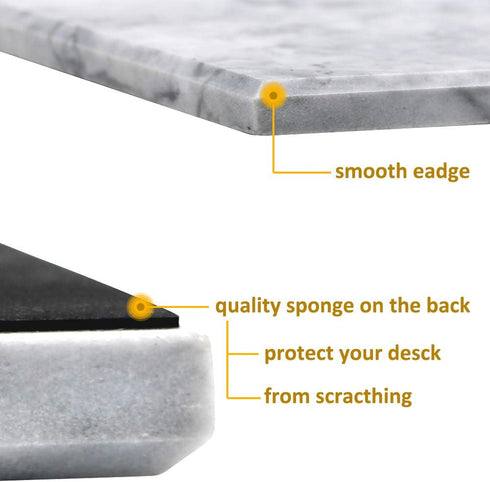 Rectangular Marble Vanity Tray for Counter, Bathroom, Dresser, Nightstand or Desk, 11-5/8" x 6-1/4"...