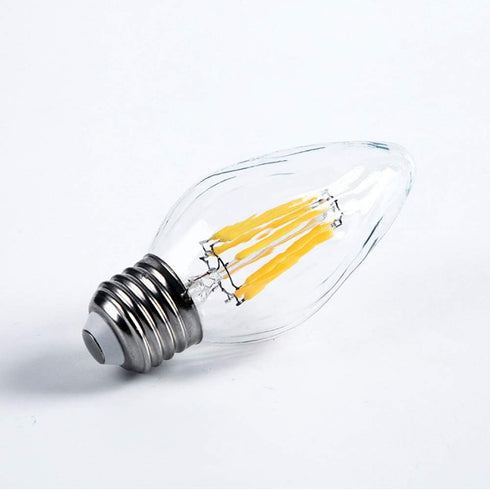 E27/E26 6W F15 Dimmable LED Porch Light Filament Bulb, Warm White 2200K 60W Equivalent 600 Lumen Edison Vintage Bulbs for Home Lighting, Flame Wri...