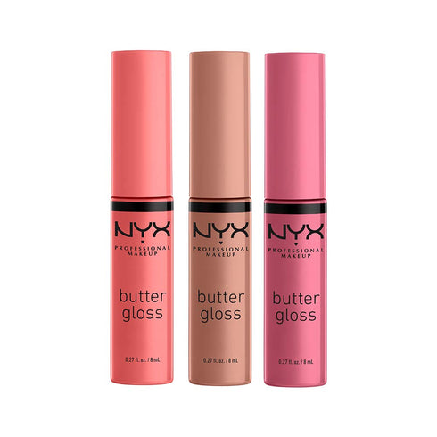 NYX PROFESSIONAL MAKEUP Butter Gloss, Non-Sticky Lip Gloss - Pack Of 3 (Angel Food Cake, Creme Brulee, Madeleine)...