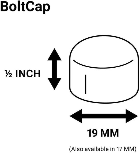 ColorLugs Vinyl BoltCap Cover | Black | Flexible Fit Bolt Lug Nut Cap | Fits 19 mm | Pack of 20 | Includes Deluxe Extractor | Made in The USA...