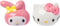 Silver Buffalo Sanrio Hello Kitty And My Melody 3D Sculpted Ceramic Salt and Pepper Shaker Set...