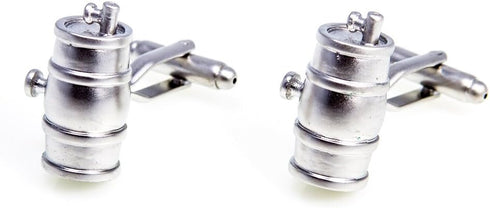 Keg Barrel Wine Whiskey Beer Pair Cufflinks in a Presentation Gift Box & Polishing Cloth...