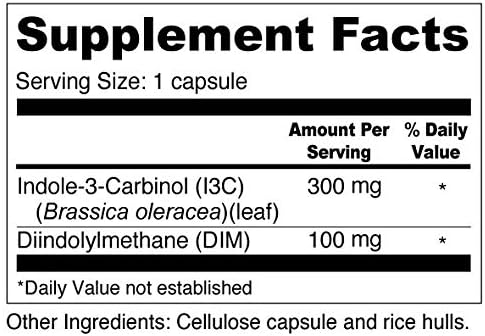 Wellness Resources I3C + DIM for Healthy Estrogen Metabolism, Detoxification (60 capsules) - 300mg I3C + 100mg DIM - Vegan, Gluten-Free...