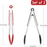 Webake Kitchen Tongs Set of 2 Silicone Tongs in Pinch Test Grade, 12 Inch Salad Tongs Cooking Tongs with Silicone Tips IP Accessories, Metal Tongs...