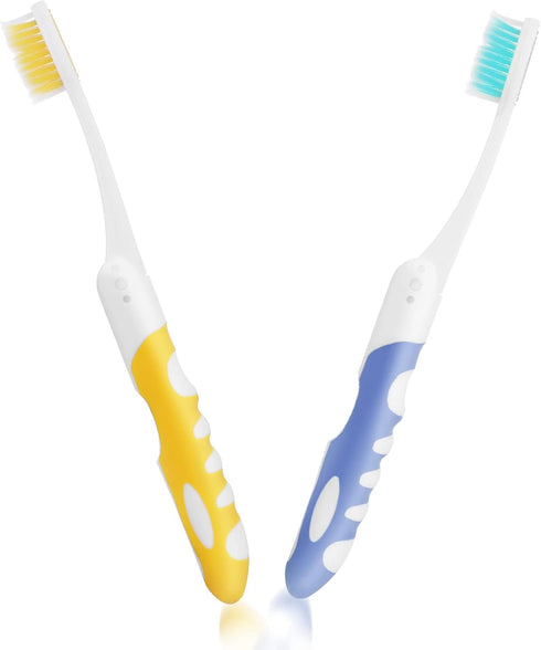 2Pcs Travel Toothbrush Kit Portable Toothbrush Soft Bristles Brushes Folding Toothbrush Bulk Collapsible Toothbrush for Camping Hiking...