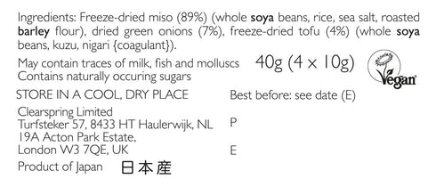 Clearspring - Instant Miso Soup - Mellow White with Tofu - 40g...