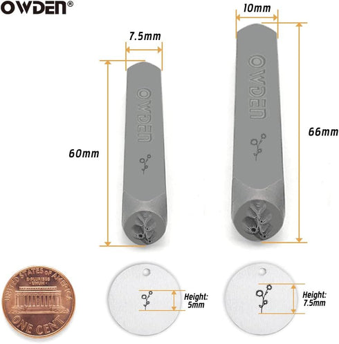 2 Sizes Metal Design Stamps Kit for Jewelry DIY Stamping Making. (Flower-2)...