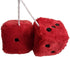 1 Pair Retro Dots Fuzzy Dice Car Mirror Hanging with Suction, Cubic Square Plush Dice Auto Rearview Mirror Dice for Car Ornament Decoration (Red)...