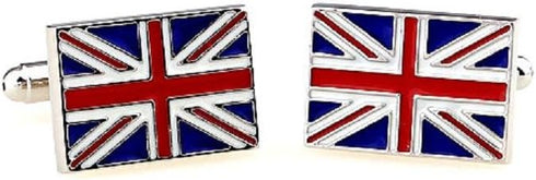 United Kingdom Flag Great Britain British Union Jack Pair Cufflinks in Presentation Gift Box & Polishing Cloth...