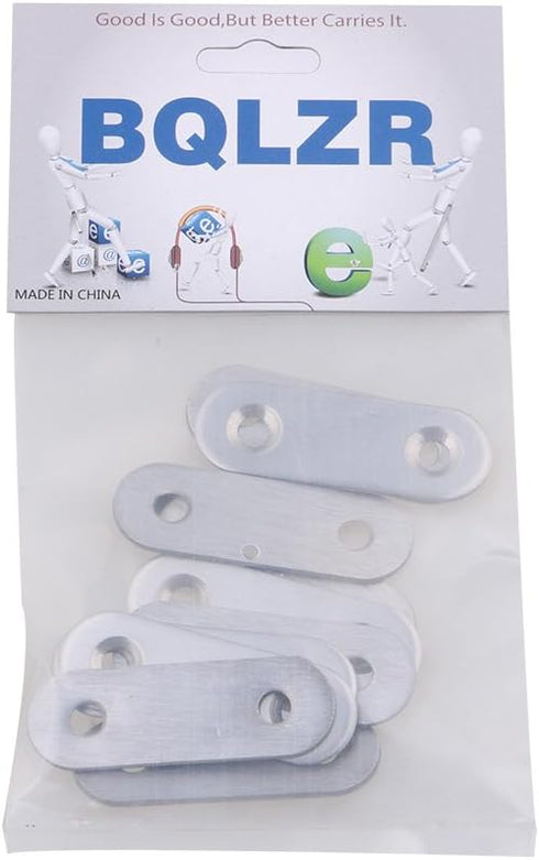 BQLZR Stainless Steel 2 Holes Flat Corner Brace Plate Connector 47x15.5x5mm Pack of 10...