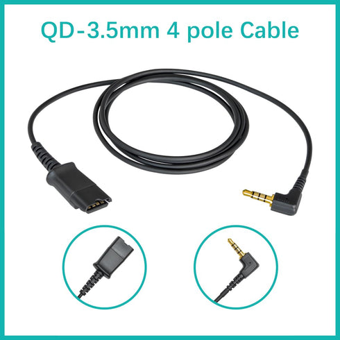 3.5mm Headset Adapter Cable Compatible with Plantronics QD for Android Cell Phone Smartphone Tablet Mac Laptop & Other Smart Devices with Single 3...