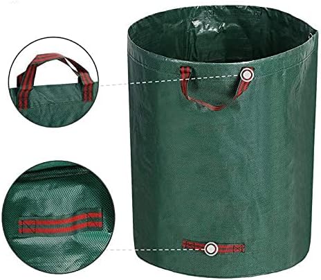 79 Gallons Lawn Leaf Bags, Yard Waste Bag, Reusable Gardening Leaf Collet Bag, Patio Garden Weed Bag, Leaf Collector Storage Bin, Trash Can with L...