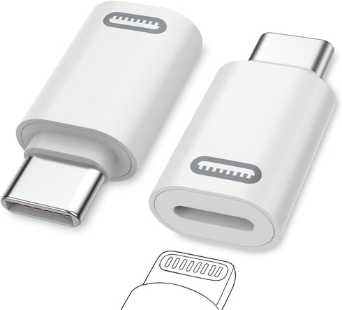 MoKo Lightning Female to USB C Male Adapter, 2 Pack USB-C to Lightning Adapter for iPhone 15/15 Pro/15 Pro Max/15 Plus, iPad Pro/Air, Support Fast...